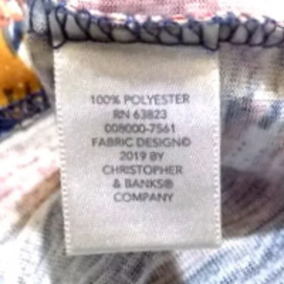 CJ Banks Women’s Multicolor Floral Print 3/4 Sleeve Top – Size: XL - Picture 6 of 10